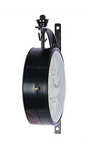 Dhani Creations Metal Station Clock (8 inch, White)
