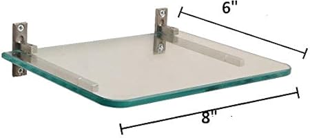 Dhani Creations Multipurpose Glass Wall Mount Shelf for TV Set Top Box, Wi-Fi, Cordless Phone, Mobile, Pooja - Living Room/Office/Home