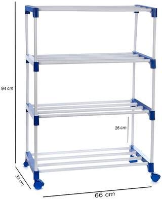 Dhani Creations Multi-Purpose Foldable Shoe Racks for Home Shoe Rack with Wheels, 4 Layer
