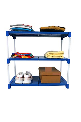 Dhani Creations 3-Tier Shoe Rack – Durable & Space-Saving Organizer | Metal Rods & Plastic Shelves | Multipurpose Storage for Shoes, Clothes, Books & Toys | Sturdy Stand for Home, Entryway & Bedroom Amazon.in: Home & Kitchen