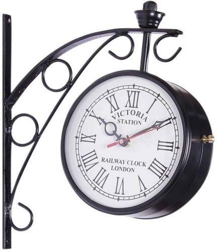 Dhani Creations Metal Station Clock (White, Dial: 6 inch)