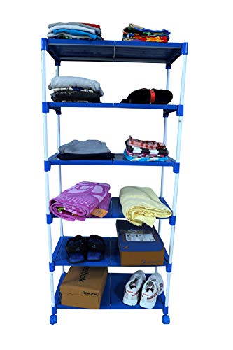 Dhani Creations Portable Multipurpose Racks for Shoes, Clothes, Books, Utility, Shoe Racks for Storage Organizer 6 Shelves Racks for Home, Office, Indoor & Outdoor, (6 Steps Rack)