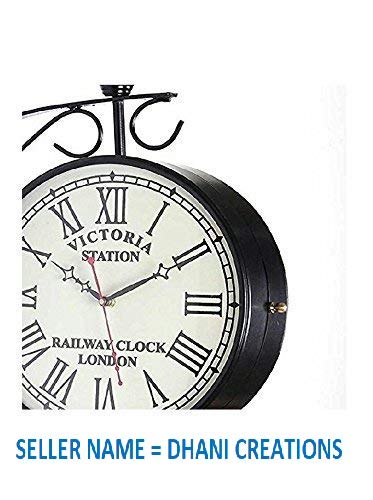 Dhani Creations Metal Station Clock (White, Dial: 10 inch)