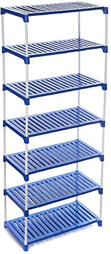 Dhani Creations 7-Tier Shoe Rack – Durable & Space-Saving Organizer | Metal Rods & Plastic Shelves | Multipurpose Storage for Shoes, Clothes, Books & Toys | Sturdy Stand for Home, Entryway & Bedroom Amazon.in: Home & Kitchen