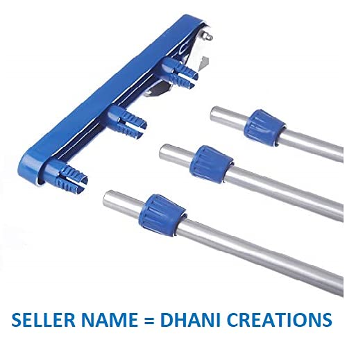Dhani Creations Mild Steel Wall Mounted Foldable Drying Stand Rack (Blue, Silver, 3 Pipe X 2 Feet/28 inches)