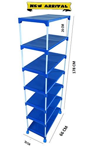 Dhani Creations 7-Tier Shoe Racks | Shoe Stand | Books Shelf | Clothes Rack & Kitchen Utility Stand | Shoe Shelf Storage Organizer for Living Room, Bathroom, Entryway, Hallway, (7 Steps Rack)