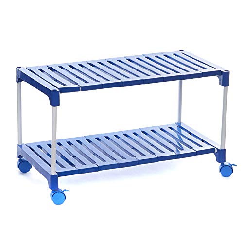 2-Tier Shoe Rack Organizer with Wheels | Multipurpose Portable Shoe Stand & Storage Shelf for Shoes, Clothes & Books | Sturdy, Rust-Proof, Adjustable Shoe Cabinet for Home, Entryway & Living Room Amazon.in: Home & Kitchen