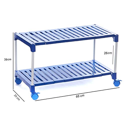 2-Tier Shoe Rack Organizer with Wheels | Multipurpose Portable Shoe Stand & Storage Shelf for Shoes, Clothes & Books | Sturdy, Rust-Proof, Adjustable Shoe Cabinet for Home, Entryway & Living Room Amazon.in: Home & Kitchen