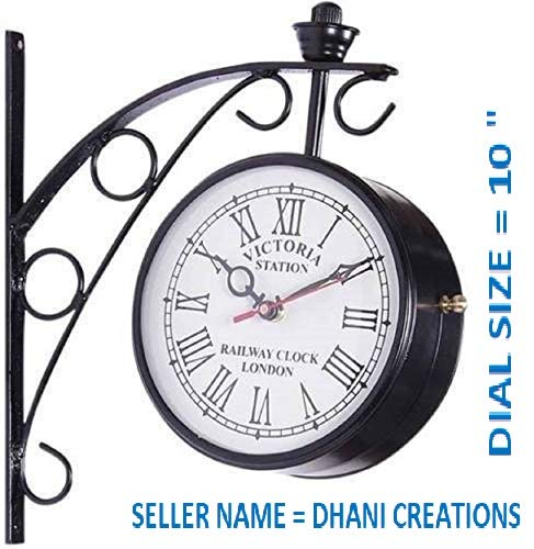 Dhani Creations Metal Station Clock (White, Dial: 10 inch)