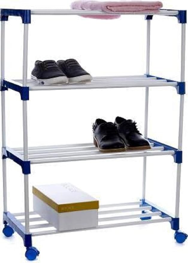 Dhani Creations Multi-Purpose Foldable Shoe Racks for Home Shoe Rack with Wheels, 4 Layer