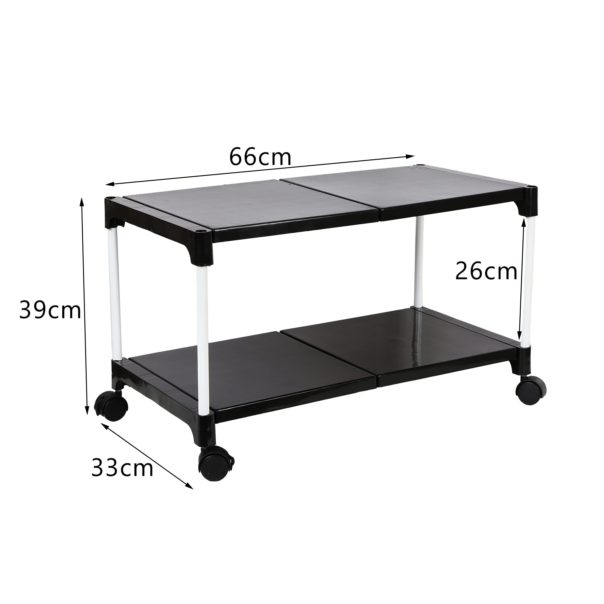Dhani creation Extra Strong Multipurpose Rack for Shoes with Wheel, 2 Step (Black)