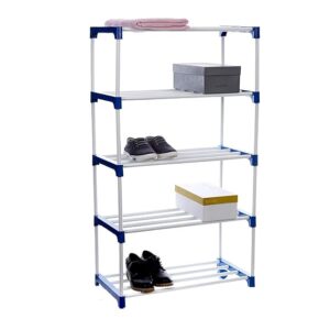 Dhani Creations Adjustable 5-Tier Shoe Rack Organizer with Wheels | Multipurpose Storage, Easy to Assemble | Space Saving Portable Stand for Home, Office, Indoor & Outdoor Use